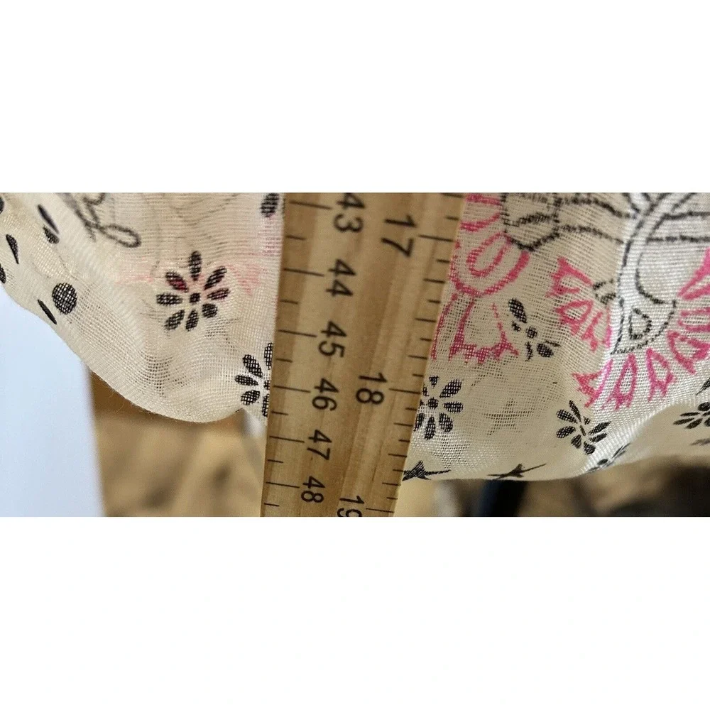 Free People‎ Woven Gauze Shopping Tote Dot Floral Boho Beige Beach Market NWOT